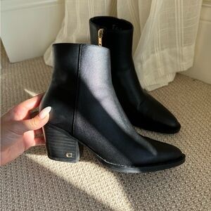 Coach Black Heeled Boots